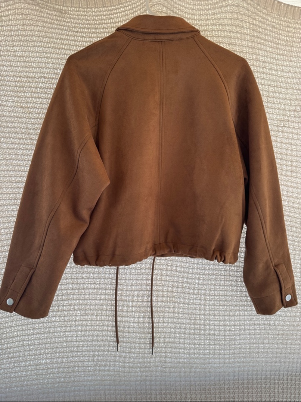Universal Thread Brown Suede Bomber Jacket - Picture 6 of 7